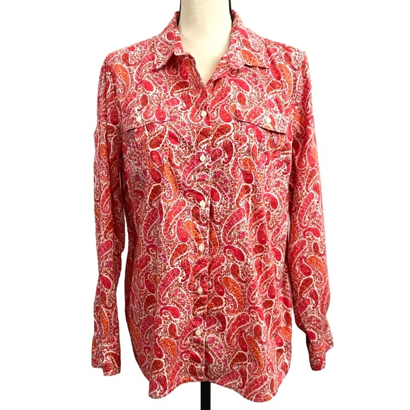 Tommy Hilfiger Tops - Tommy Hilfiger Pink Paisley Button up Shirt